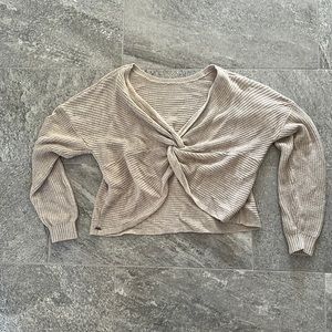Tan cross back sweater from hollister